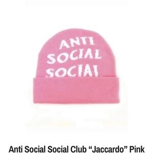 Anti Social Social Club Pink Knit Hat New !